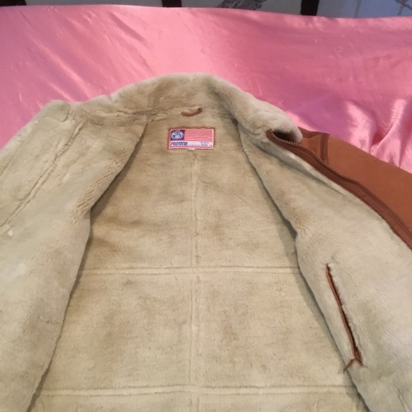 Pan United Protocol Leather suede fur bomber jacket M made in the USA - Picture 5 of 17